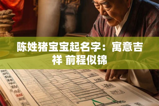 陈姓猪宝宝起名字：寓意吉祥 前程似锦