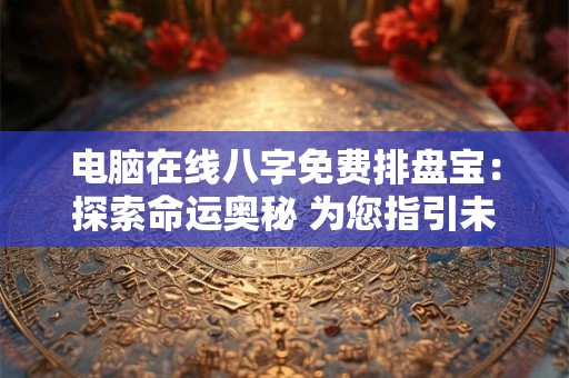 电脑在线八字免费排盘宝：探索命运奥秘 为您指引未来！