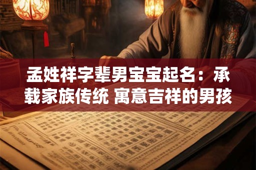 孟姓祥字辈男宝宝起名:承载家族传统 寓意吉祥的男孩名字 孟姓祥字辈男宝宝起名:承载家族传统 寓意吉祥的男孩名字