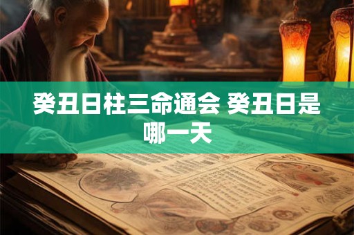 癸丑日柱三命通会 癸丑日是哪一天