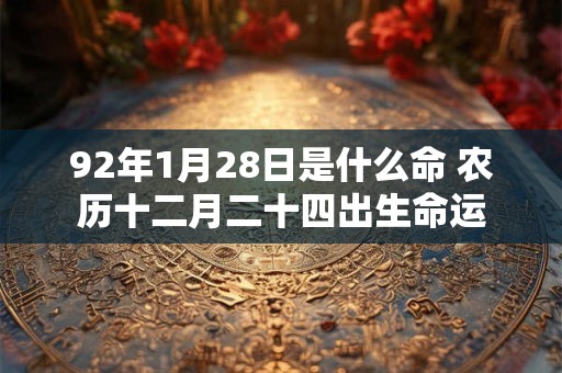 详细阅读:92年1月28日是什么命 农历十二月二十四出生命运 92年1月28日是什么命 农历十二月二十四出生命运