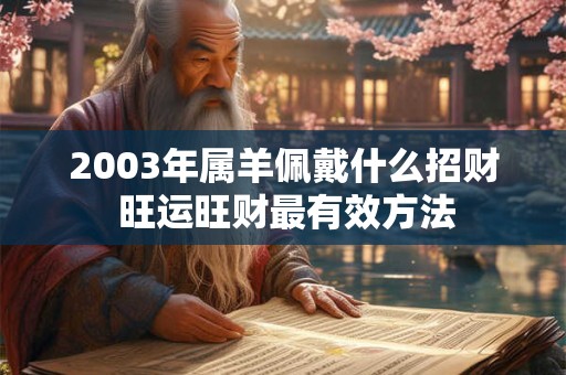 2003年属羊佩戴什么招财 旺运旺财最有效方法