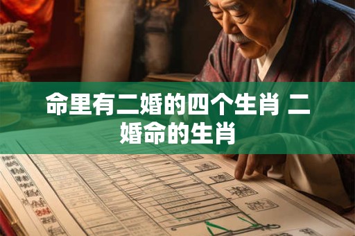 命里有二婚的四个生肖 二婚命的生肖
