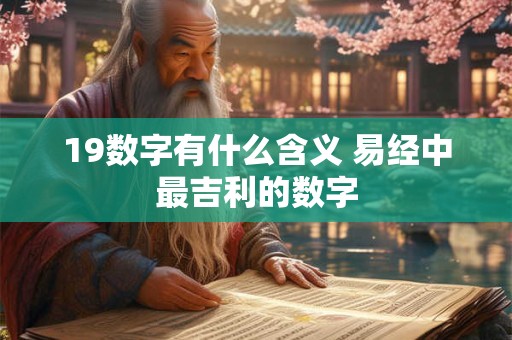 19数字有什么含义 易经中最吉利的数字