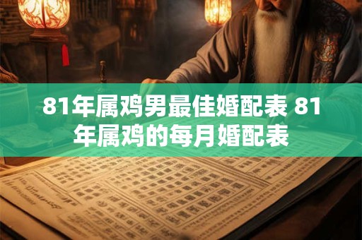 81年属鸡男最佳婚配表 81年属鸡的每月婚配表