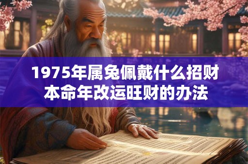 1975年属兔佩戴什么招财 本命年改运旺财的办法