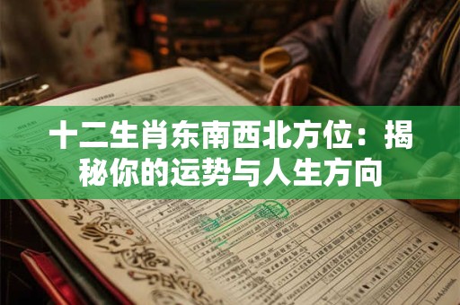 十二生肖东南西北方位：揭秘你的运势与人生方向