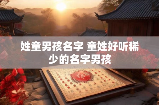 姓童男孩名字 童姓好听稀少的名字男孩