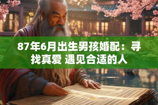 87年6月出生男孩婚配：寻找真爱 遇见合适的人