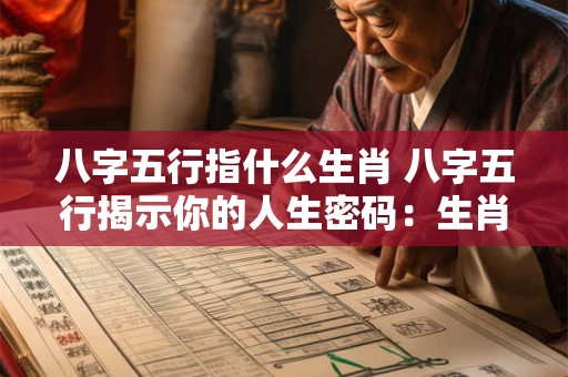 八字五行指什么生肖 八字五行揭示你的人生密码：生肖之谜