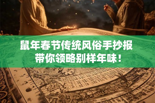 鼠年春节传统风俗手抄报 带你领略别样年味！