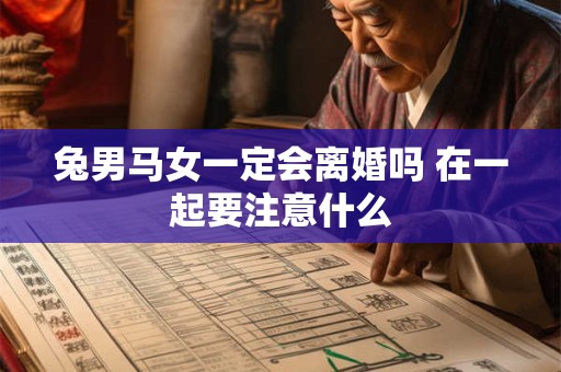 兔男马女一定会离婚吗 在一起要注意什么