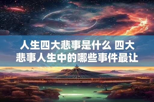 人生四大悲事是什么 四大悲事人生中的哪些事件最让人难过