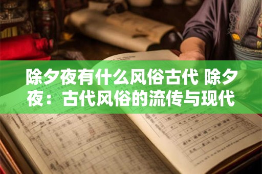 除夕夜有什么风俗古代 除夕夜：古代风俗的流传与现代的融合