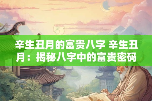 辛生丑月的富贵八字 辛生丑月：揭秘八字中的富贵密码