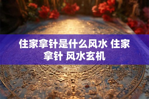 住家拿针是什么风水 住家拿针 风水玄机