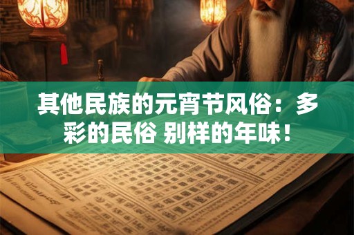 其他民族的元宵节风俗：多彩的民俗 别样的年味！