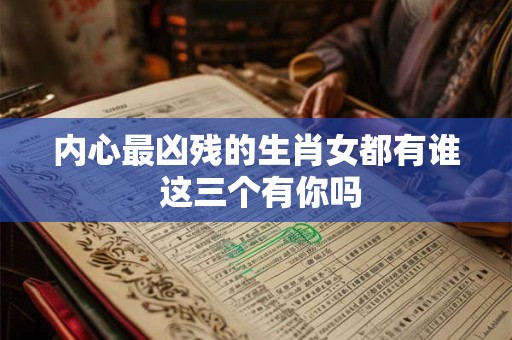 内心最凶残的生肖女都有谁 这三个有你吗