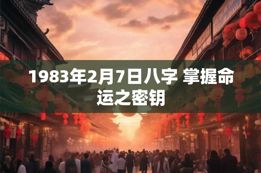 1983年2月7日八字 掌握命运之密钥