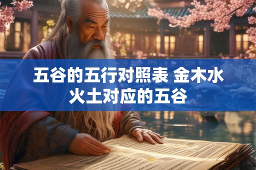 五谷的五行对照表 金木水火土对应的五谷