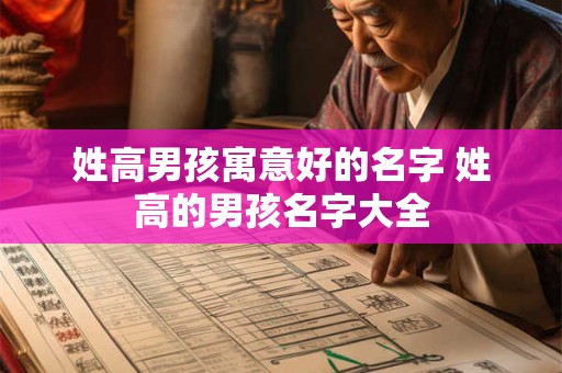 姓高男孩寓意好的名字 姓高的男孩名字大全