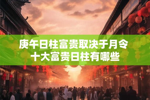 庚午日柱富贵取决于月令 十大富贵日柱有哪些