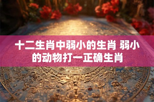十二生肖中弱小的生肖 弱小的动物打一正确生肖