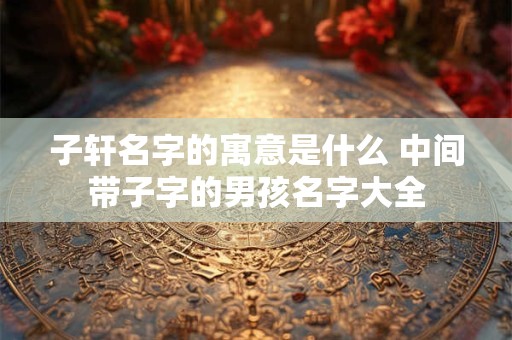 子轩名字的寓意是什么 中间带子字的男孩名字大全