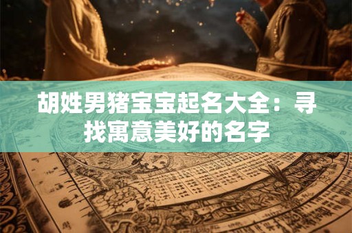胡姓男猪宝宝起名大全：寻找寓意美好的名字