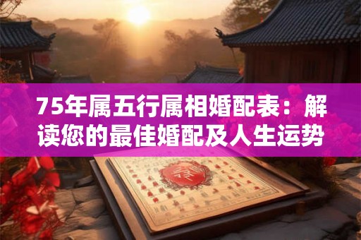 75年属五行属相婚配表：解读您的最佳婚配及人生运势！