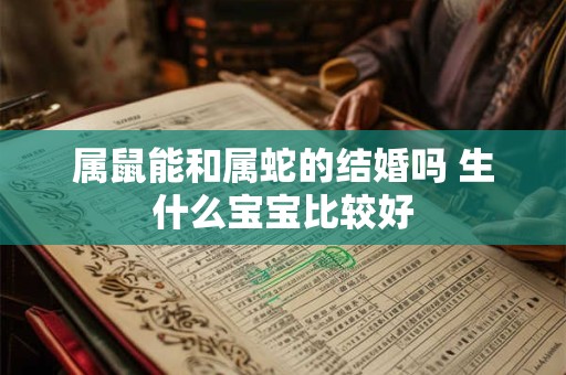 属鼠能和属蛇的结婚吗 生什么宝宝比较好