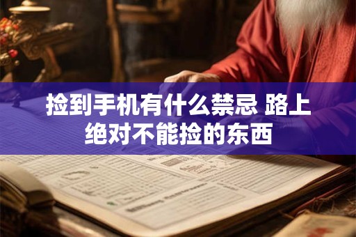 捡到手机有什么禁忌 路上绝对不能捡的东西