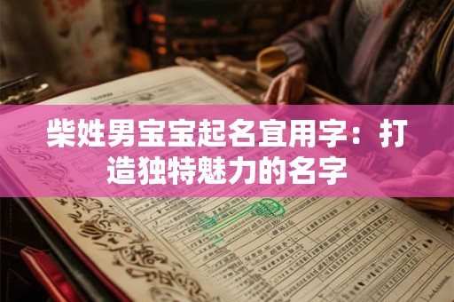 柴姓男宝宝起名宜用字：打造独特魅力的名字