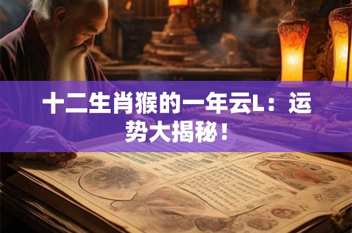 十二生肖猴的一年云L：运势大揭秘！