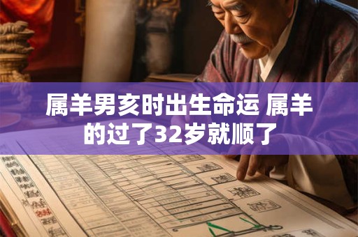 属羊男亥时出生命运 属羊的过了32岁就顺了