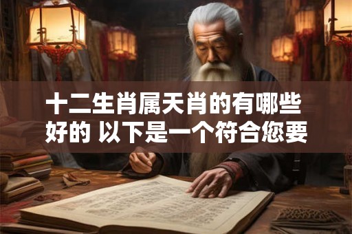 十二生肖属天肖的有哪些 好的 以下是一个符合您要求的和
