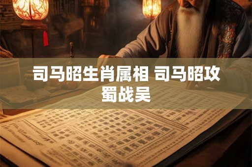 司马昭生肖属相 司马昭攻蜀战吴