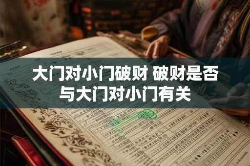 大门对小门破财 破财是否与大门对小门有关