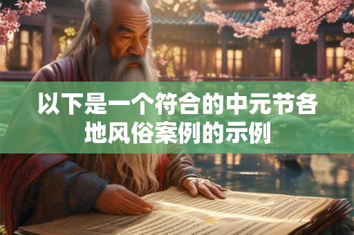 以下是一个符合的中元节各地风俗案例的示例