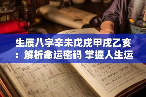 生辰八字辛未戊戌甲戌乙亥：解析命运密码 掌握人生运势！