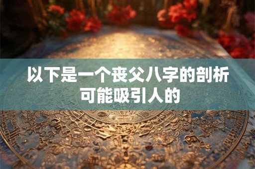 以下是一个丧父八字的剖析 可能吸引人的