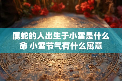 属蛇的人出生于小雪是什么命 小雪节气有什么寓意