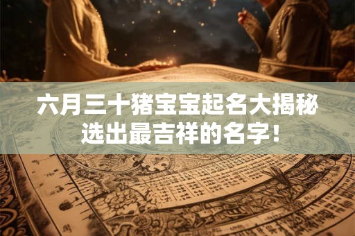 六月三十猪宝宝起名大揭秘 选出最吉祥的名字！