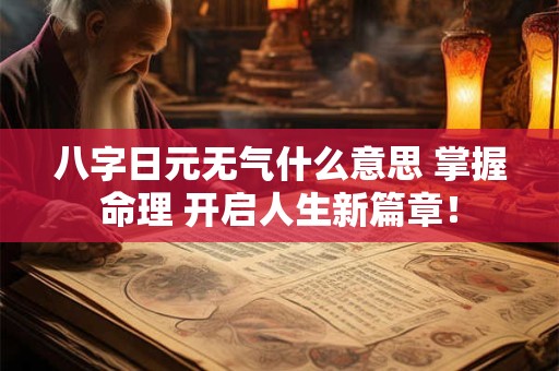 八字日元无气什么意思 掌握命理 开启人生新篇章！