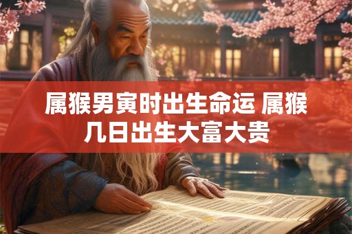 属猴男寅时出生命运 属猴几日出生大富大贵