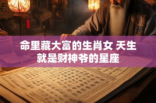 命里藏大富的生肖女 天生就是财神爷的星座