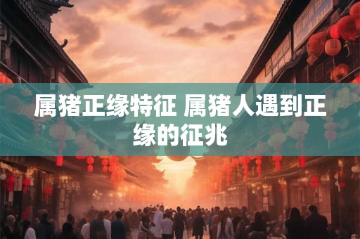 属猪正缘特征 属猪人遇到正缘的征兆