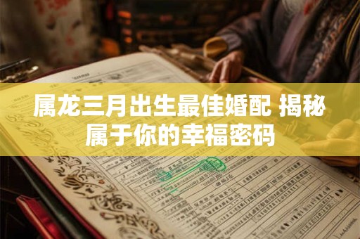 属龙三月出生最佳婚配 揭秘属于你的幸福密码