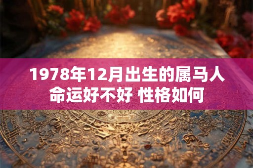 1978年12月出生的属马人命运好不好 性格如何