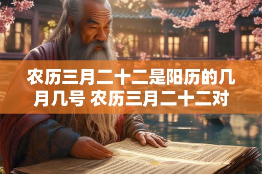 农历三月二十二是阳历的几月几号 农历三月二十二对应阳历哪一天